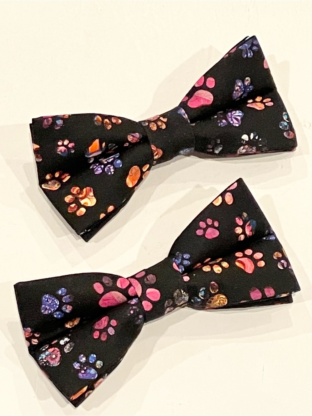 Pet Bowtie in Multi Color Paw Prints